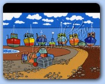 Boats on Beer Beach iPad Cover